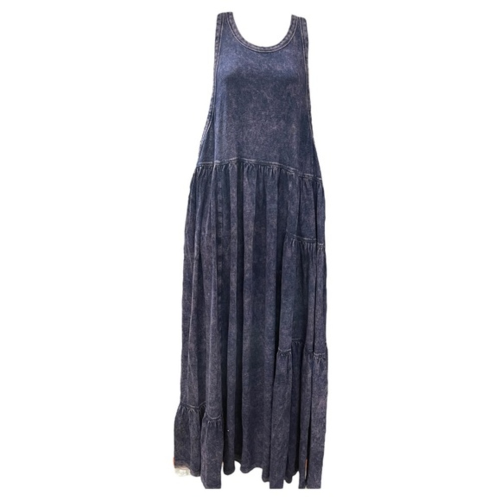 NINETY PERCENT acid washed Sleeveless Maxi Dress Purple/Dirty Pink Medium NWT